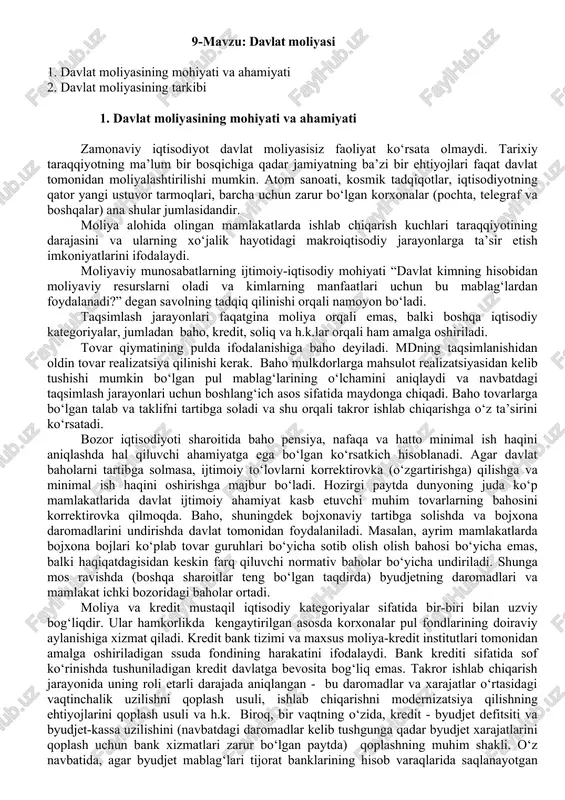 davlat moliyasi — DOCX