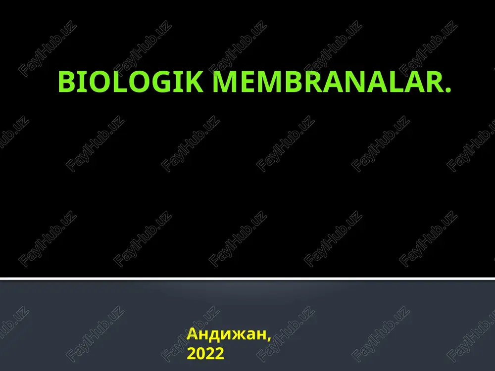 biologik membranalar — PPTX