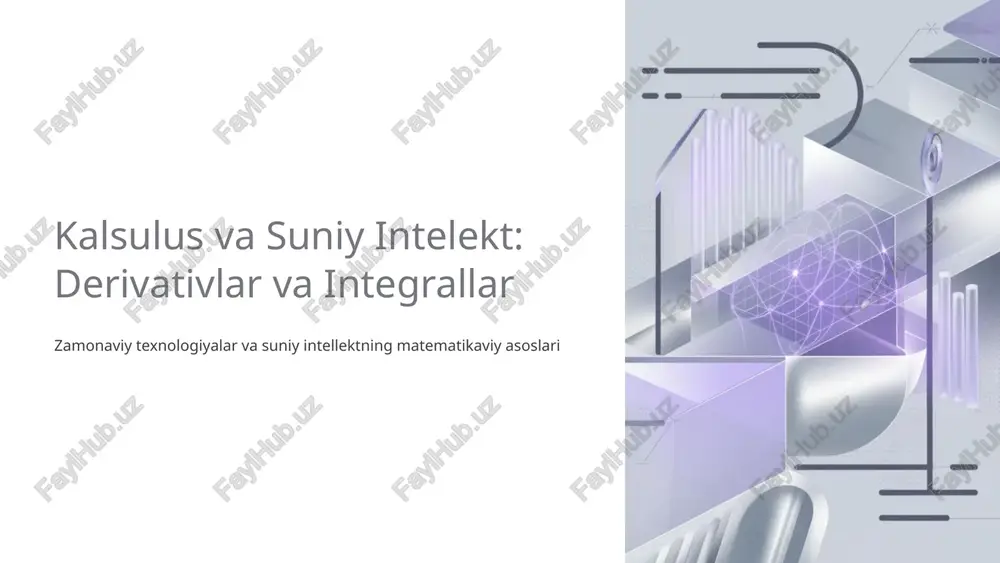 kalsulus va suniy intelekt: derivativlar va integrallar — PPTX