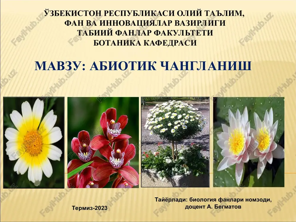 abiotik changlanish — PPT