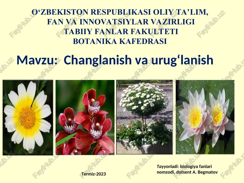 changlanish va urug‘lanish — PPT