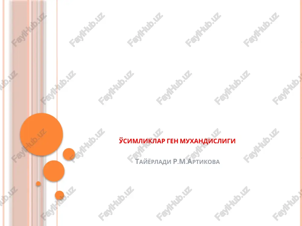 o'simliklar gen muhandisligi — PPTX