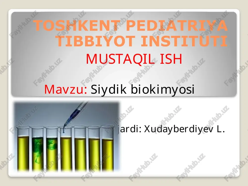 siydikbiokimyosi — PPTX