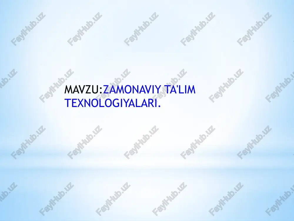 ta'lim texnologiyalari — PPTX