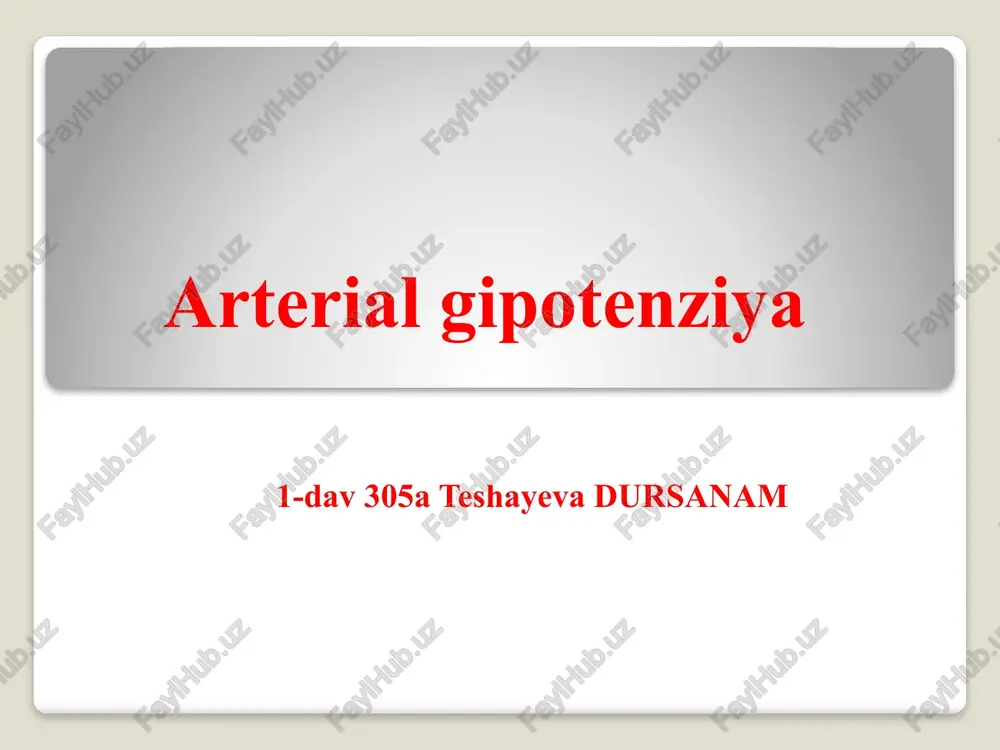arterial gipotenziya — PPTX