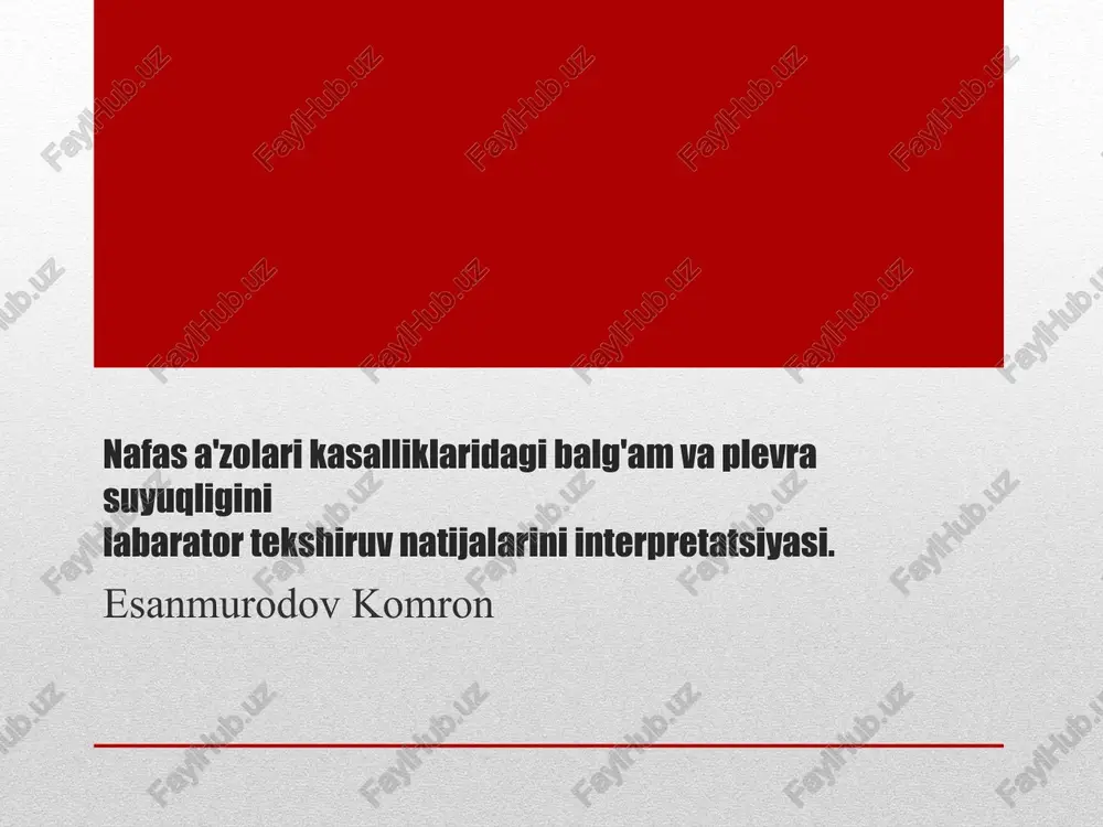 nafasa’zolarikasalliklari diagnostics — PPTX
