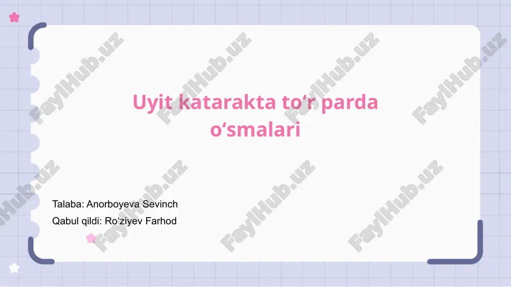 uyit kataraktasi to'r pardasi o'smasi — PPTX