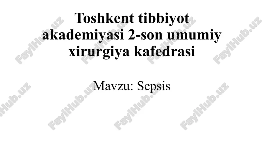 sepsis — PPTX