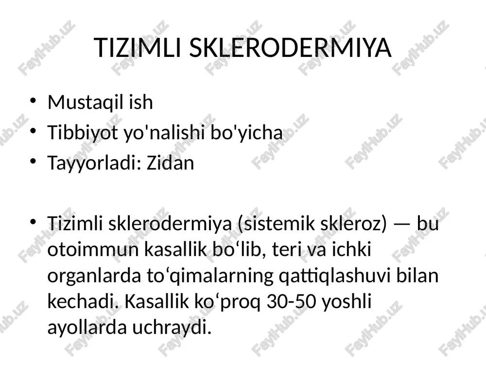 tizimli sklerodermiya — PPTX