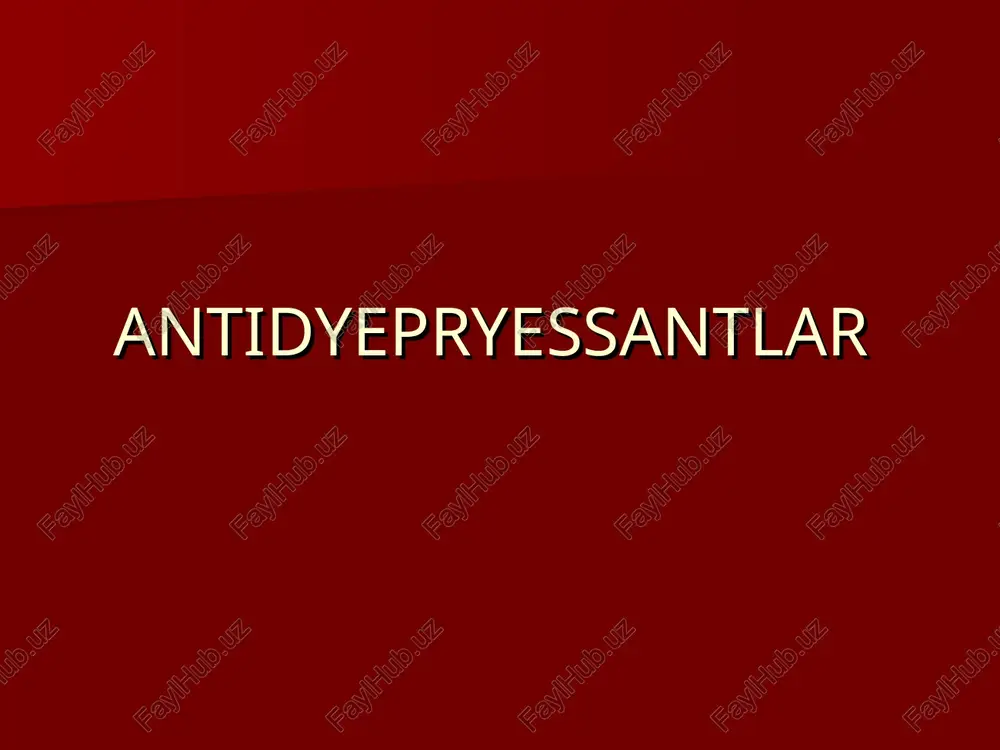 antidyepryessantlar — PPT