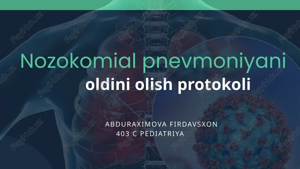 nozokomial pnevmoniya — PPTX