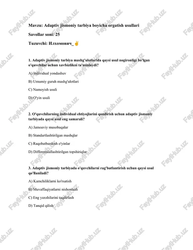adaptiv jismoniy tarbiya boyicha orgatish usullari — DOCX