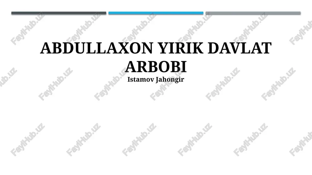abdulla xon davlat arbobi — PPTX