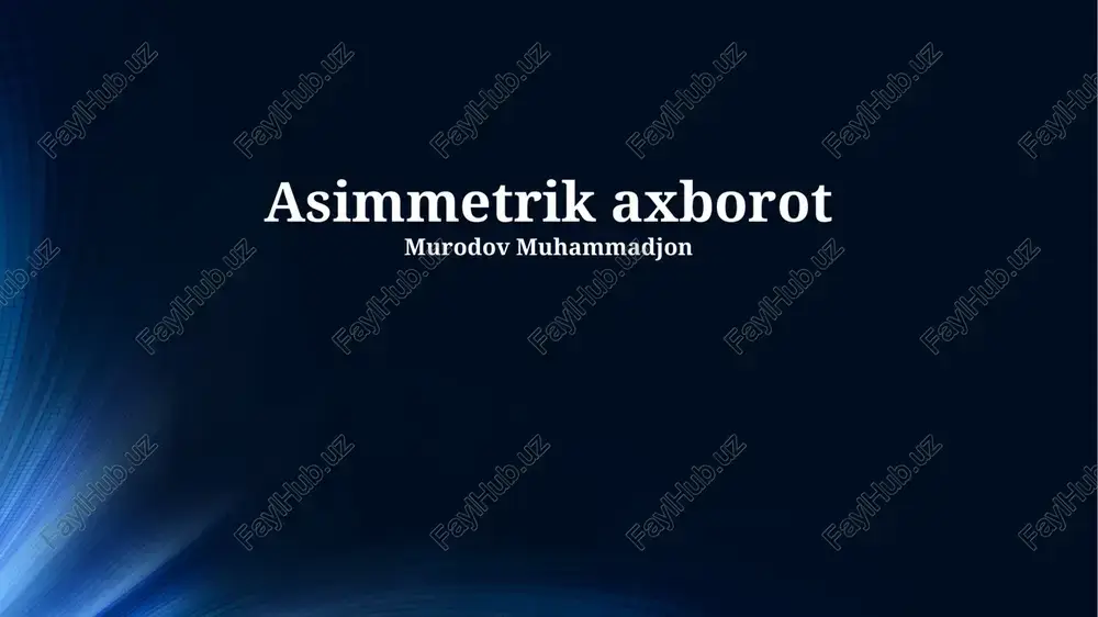 nosimmetrik axborot — PPTX