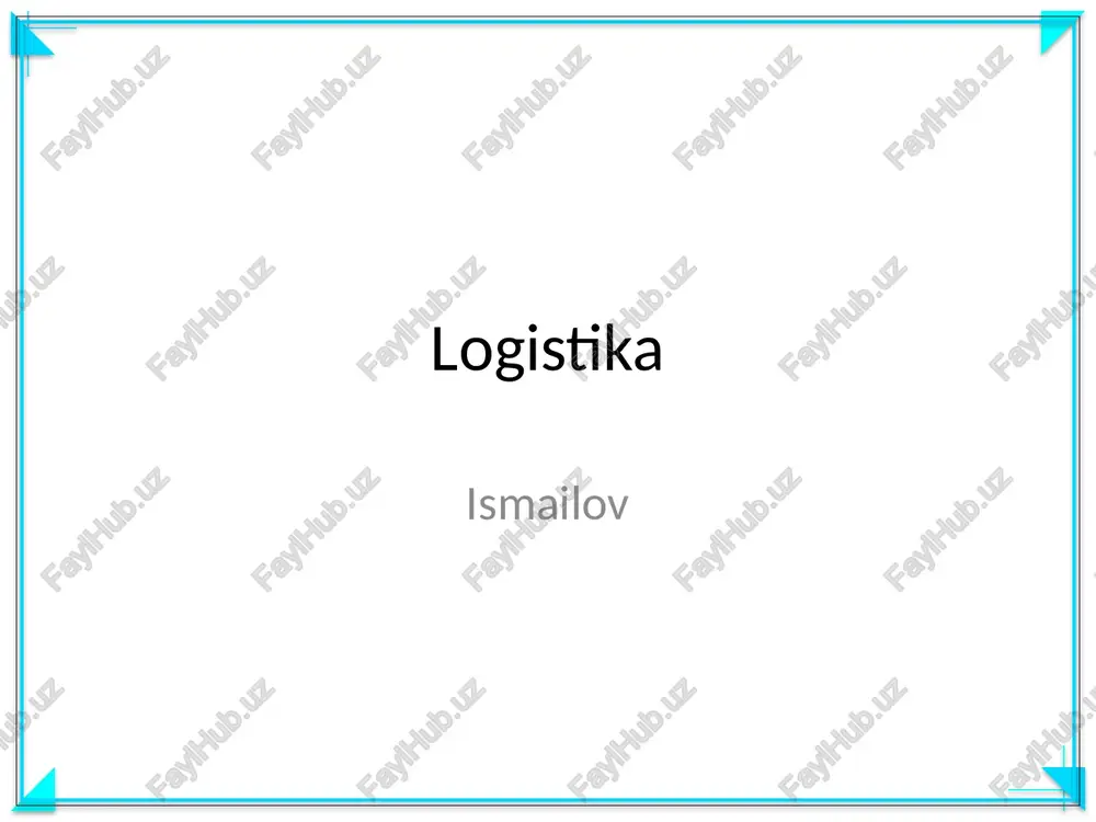 logistika — PPTX