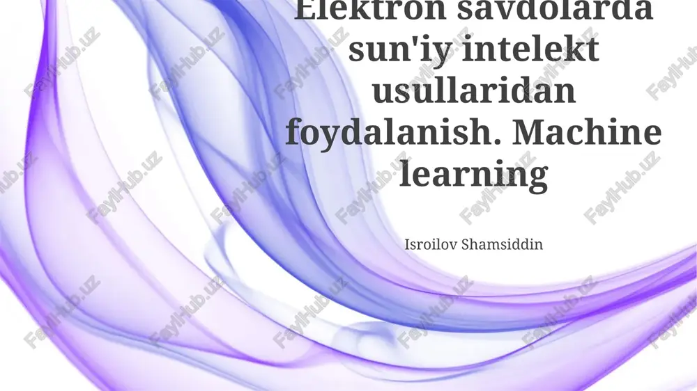 elektron tijoratda sun'iy intellekt usullari — PPTX