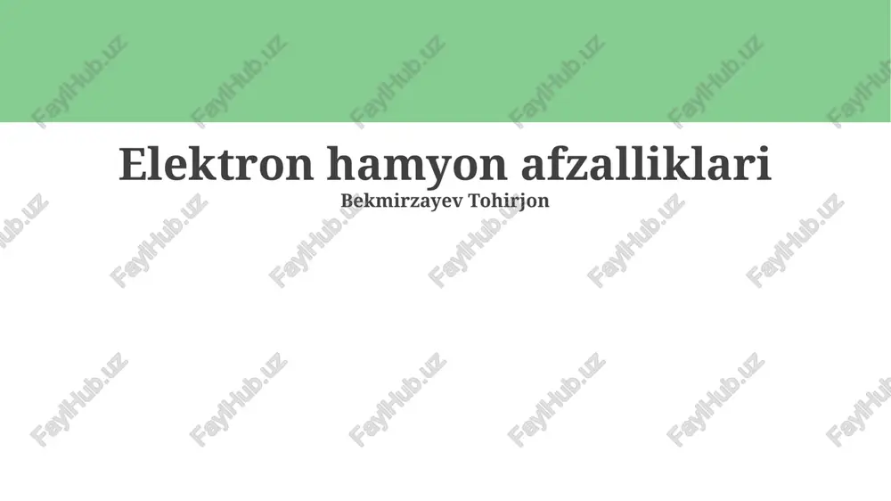 elektron hamyonlar — PPTX