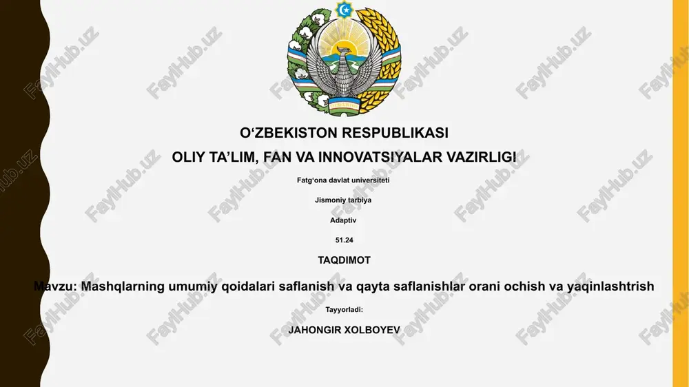 safga turish va qayta saflanishlar — PPTX