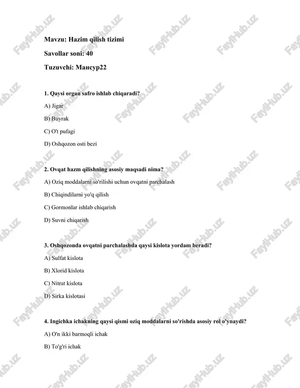 hazim qilish tizimi — DOCX