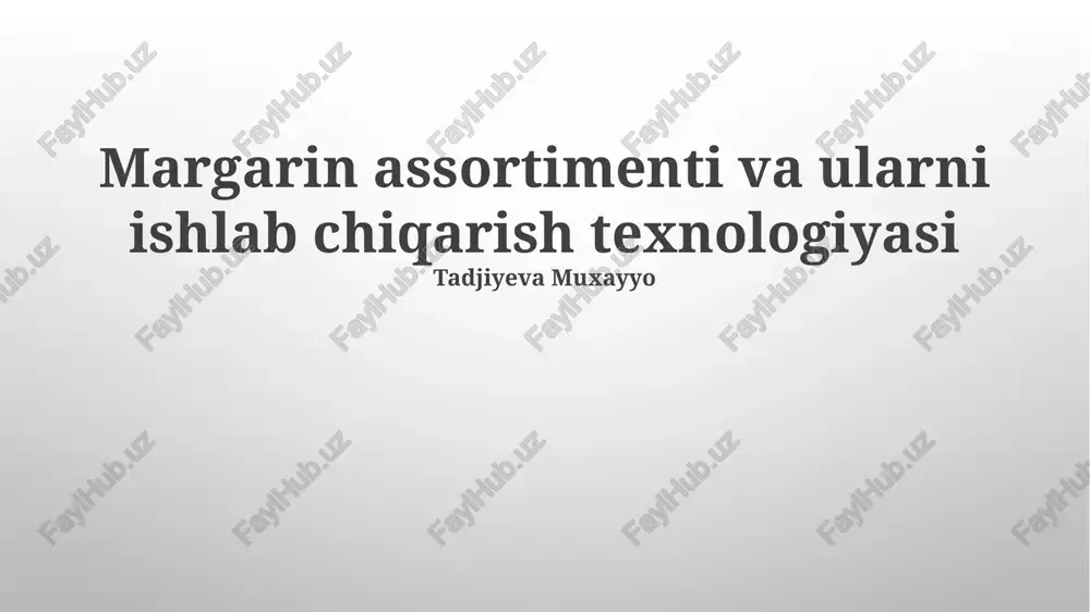 kirish margarini — PPTX