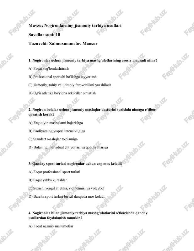nogironlarning jismoniy tarbiya usullari — DOCX