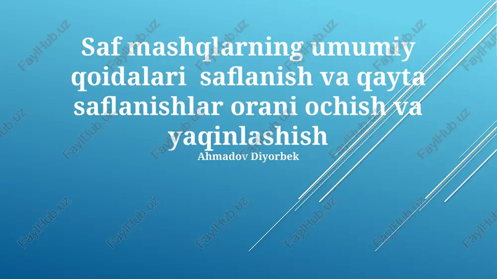 saf mashqlarning umumiy qoidalari — PPTX