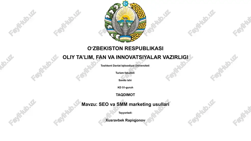 seo va smm marketing usullari — PPTX