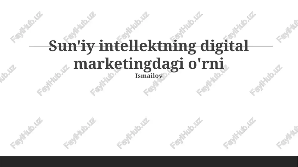 sun'iy intellektning digital marketingdagi o'rni — PPTX