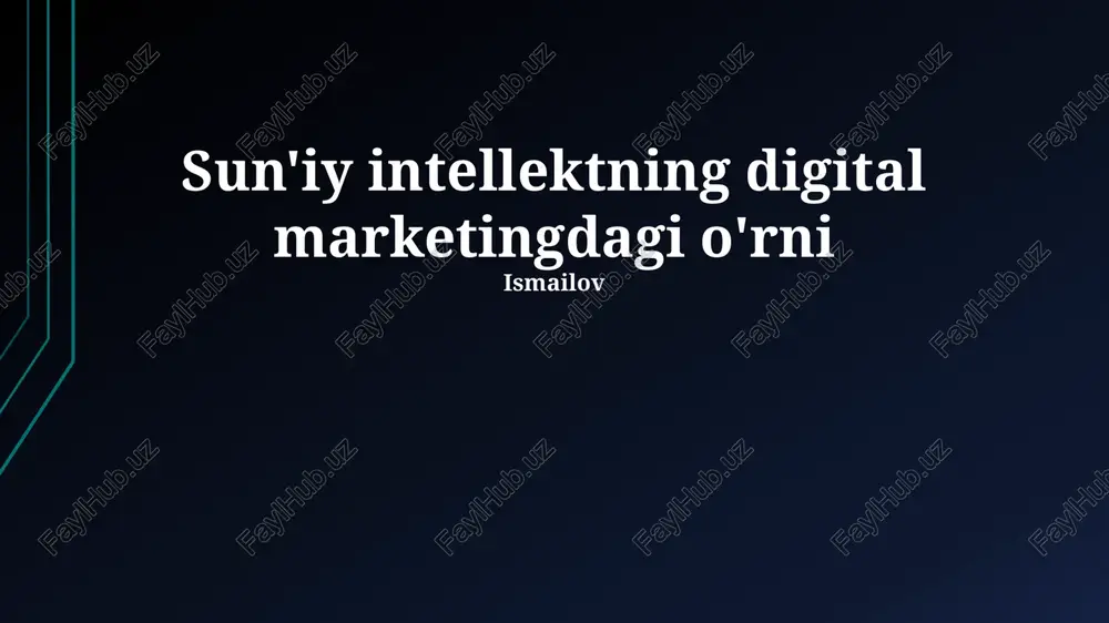 sun'iy intellektning digital marketingdagi o'rni — PPTX