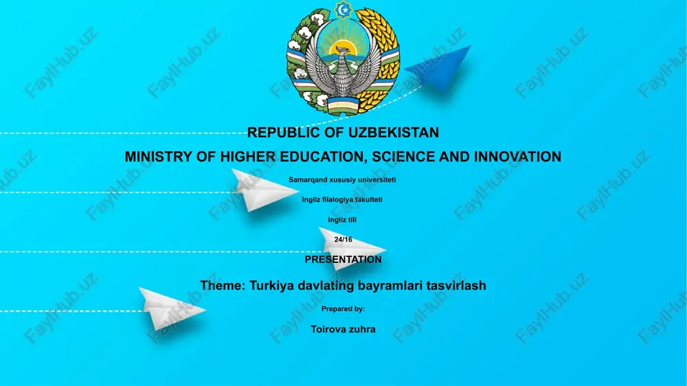 turkiya davlating bayramlari tasvirlash — PPTX