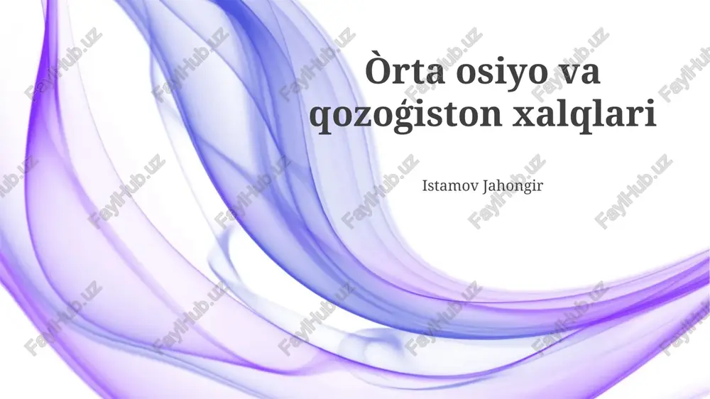 markaziy osiyo va qozogʻiston xalqlari — PPTX