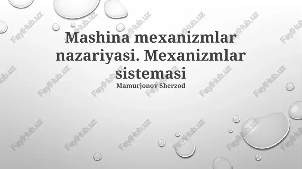 mashina mexanizmlar nazariyasi — PPTX