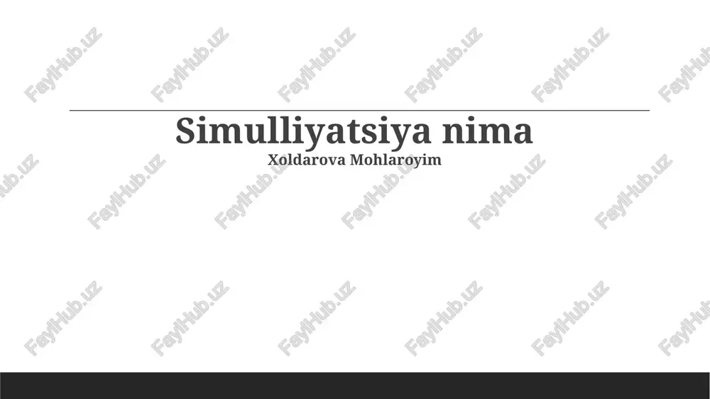 simulyatsiya nima? — PPTX