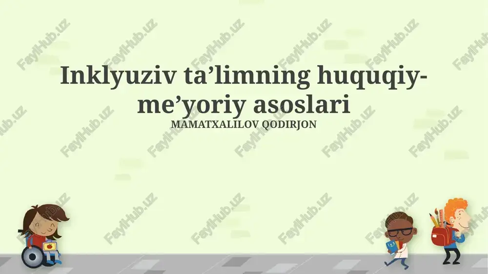 umumiy o'rta ta'limdagi inclusiya masalalari — PPTX