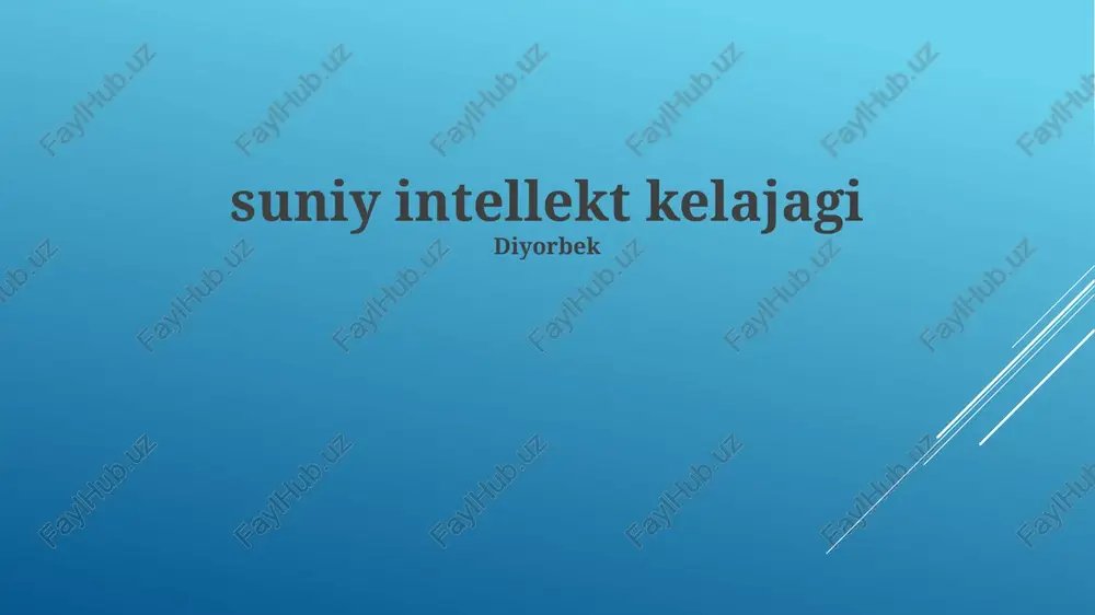 sun'iy intellektning imkoniyatlari va xavflari — PPTX
