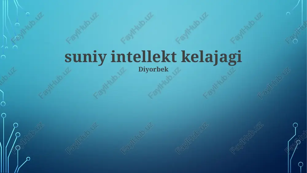 sun'iy intellektning bugungi holati — PPTX