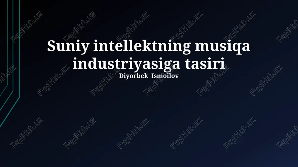 suniy intellektning musiqa industriyasiga tasiri — PPTX