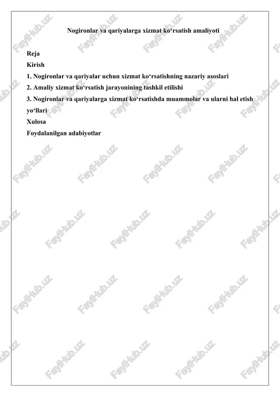 nogironlar va qariyalarga xizmat ko‘rsatish — DOCX