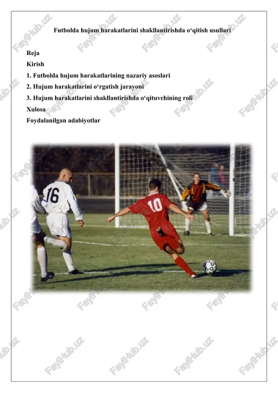futbolda hujum harakatlarini shakllantirishda o‘qitish usullari — DOCX