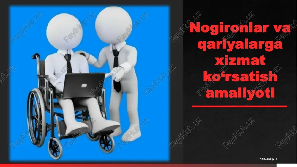 nogironlar va qariyalarga xizmat ko‘rsatish amaliyoti — PPTX