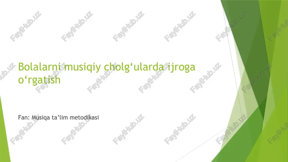 musiqa ta’lim metodikasi — PPTX