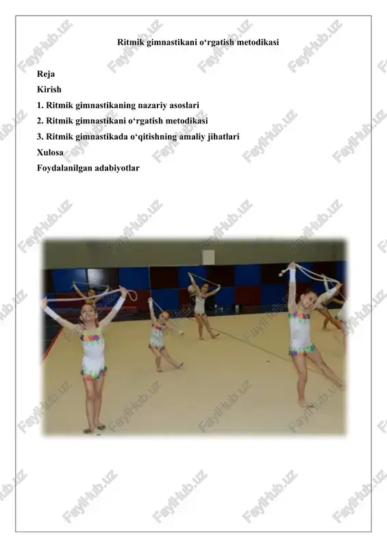 ritmik gimnastikani o‘rgatish metodikasi — DOCX