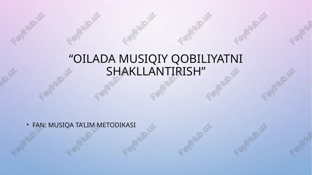 musiqa ta'lim metodikasi — PPTX