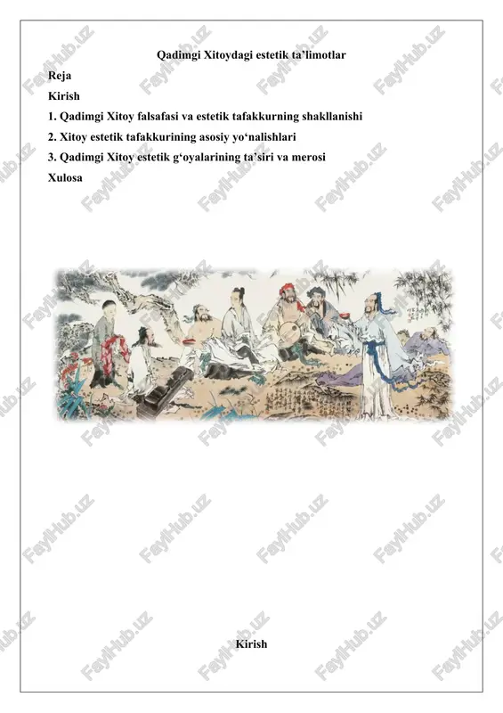 qadimgi xitoydagi estetik ta’limotlar — DOCX