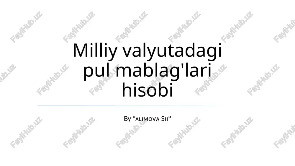 moliyaviy hisobot standartlari — PPTX