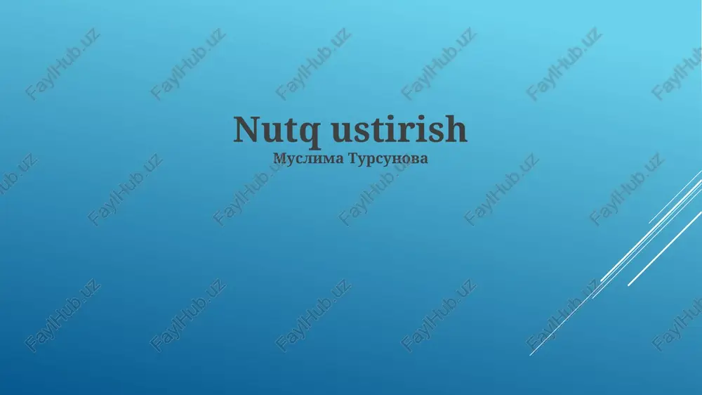 nutq ustirish — PPTX