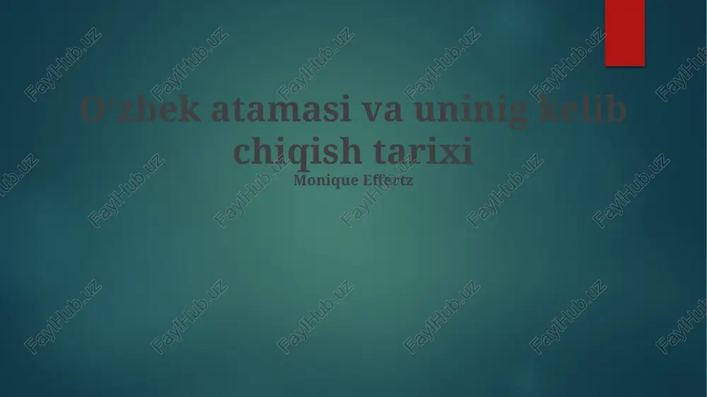 oʻzbek atamasi va uninig kelib chiqish tarixi — PPTX