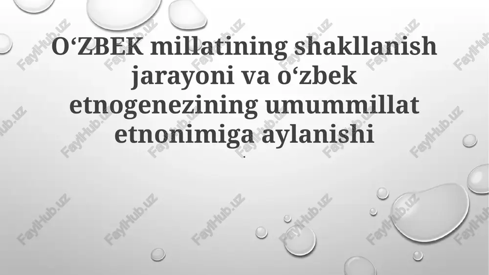 o'zbek millatining shakllanish jarayoni — PPTX