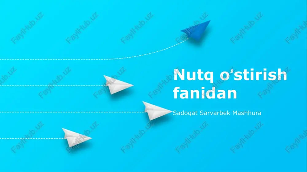 nutq oʻstirish fanidan — PPTX
