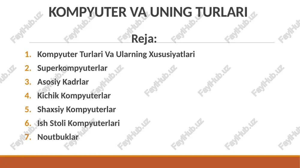 kompyuter va uning turlari — PPTX